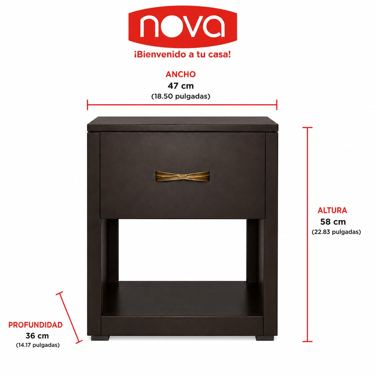 Mesa de noche 1 Gavetas - Imagen 3