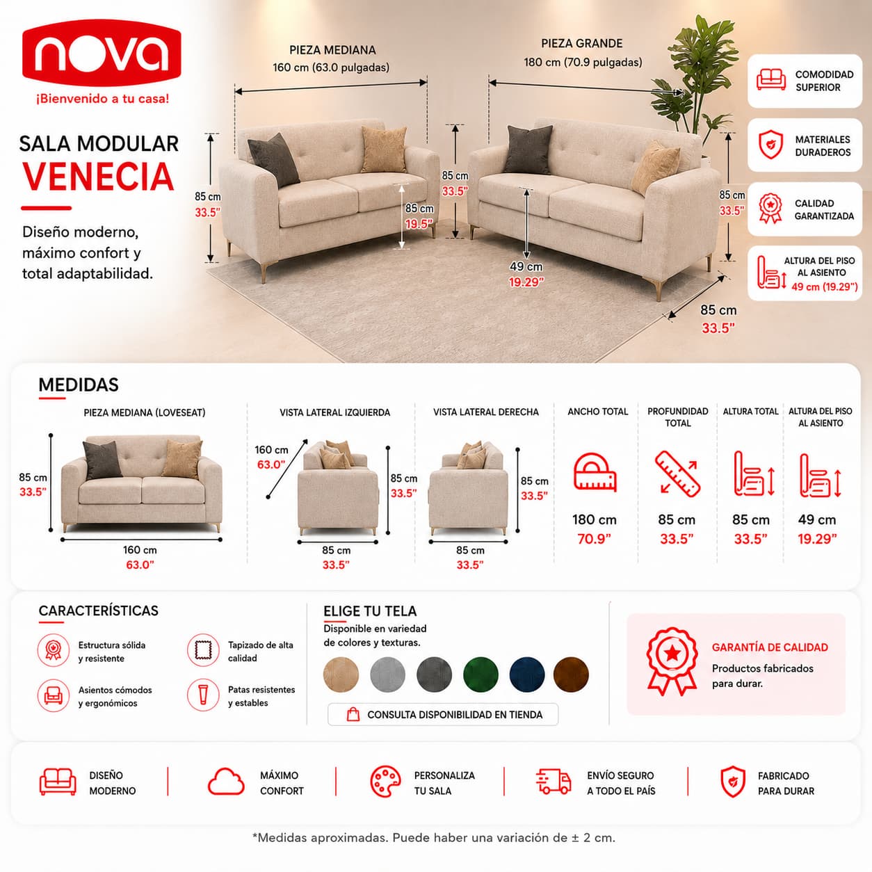 JUEGO DE SALA VENECIA - Imagen 3
